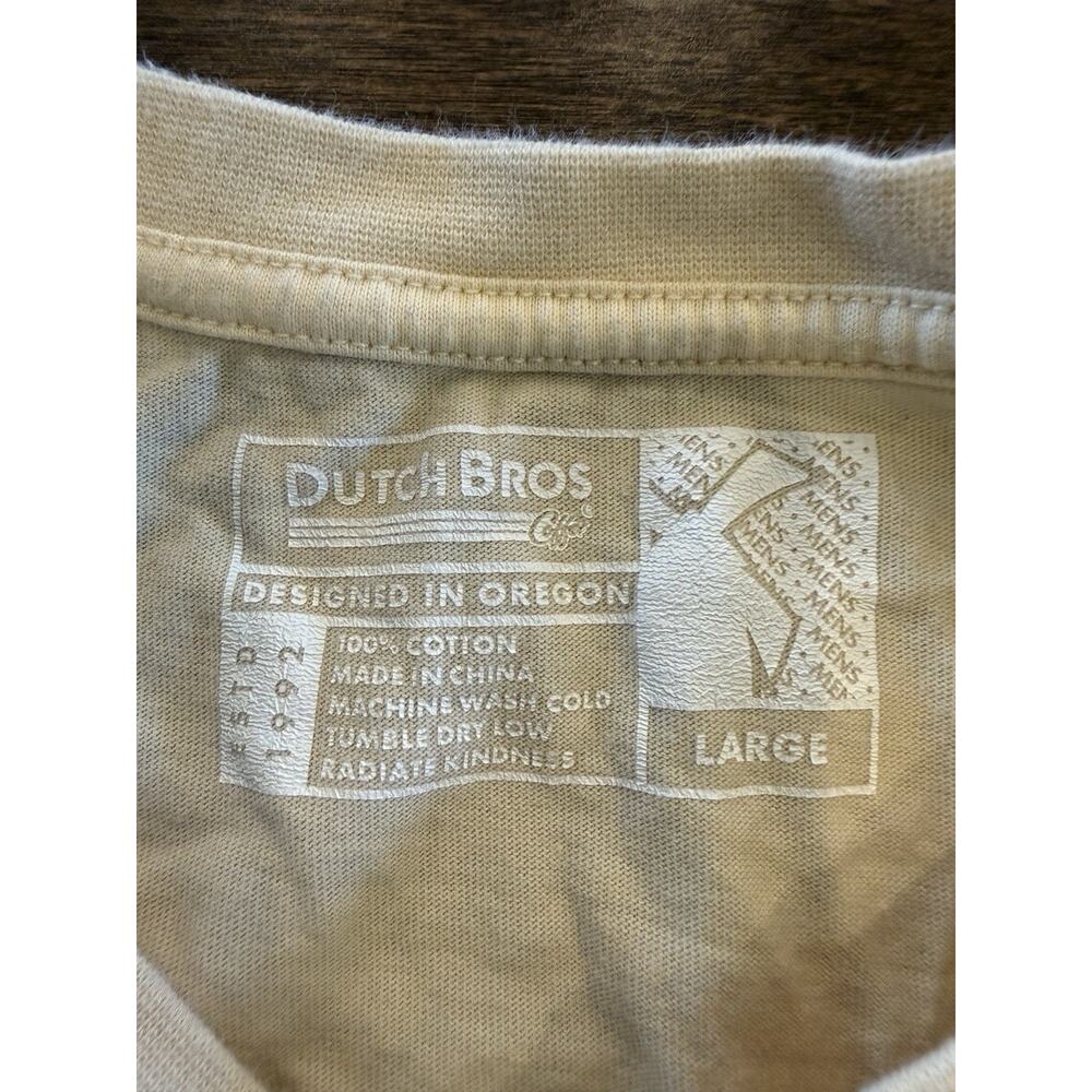 Dutch Bros Unisex Beige It's All Good Long Sleeve Tee Shirt Size L 100% Cotton - Picture 7 of 9